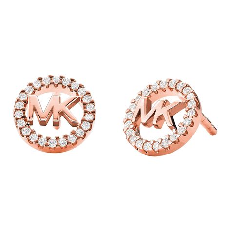 michael kors rose gold plated stone set stud earrings|Michael Kors hoops.